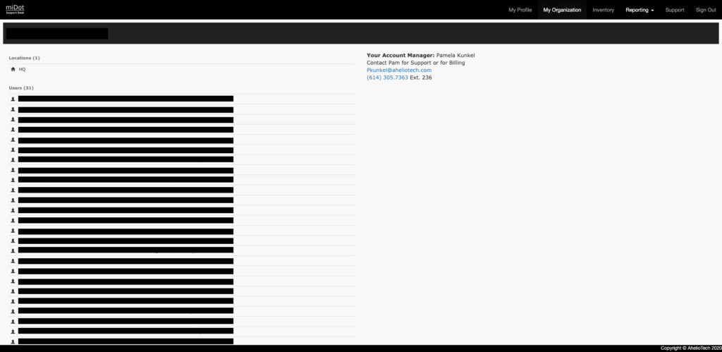 My Organization Details - AhelioTech Knowledge Base - Columbus, Ohio